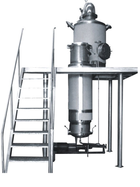 Rising film evaporator concentration tank